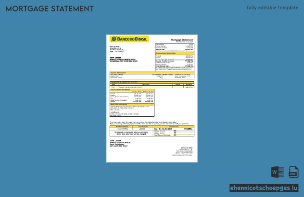 Beispiel eines Hypothekenkontoauszugs der Banco do Brasil (Brasilien)